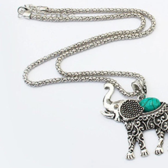 Antique Turquoise Elephant Jewelry Set - Picture 5 of 6